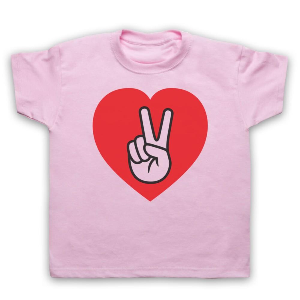 Peace And Love Symbols V Hand Slogan Peace On Earth Kids Childs T-Shirt