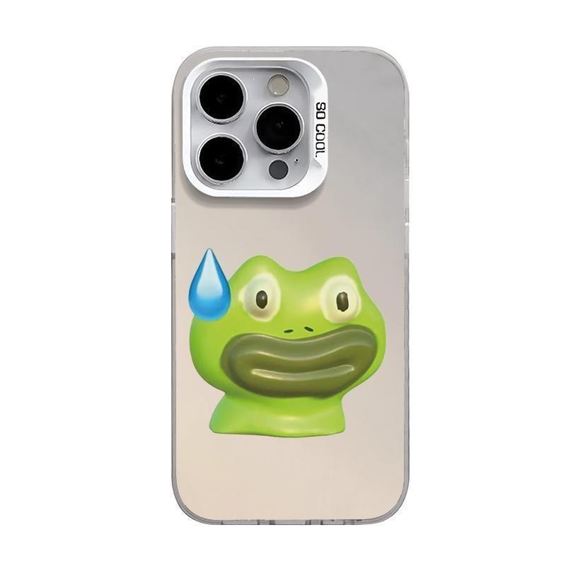 Applicable to Apple 15 new creative 14/13/12 sweating frog color silver explosion 11 anti-drop mobile phone case xsmax