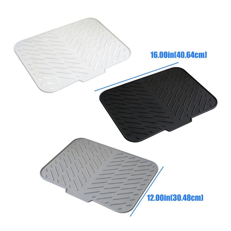 Flexible Sink Drying Pad For Dishes Having Sloped Structure And Efficient Moisture Removal To Maintain Area Dry And neat