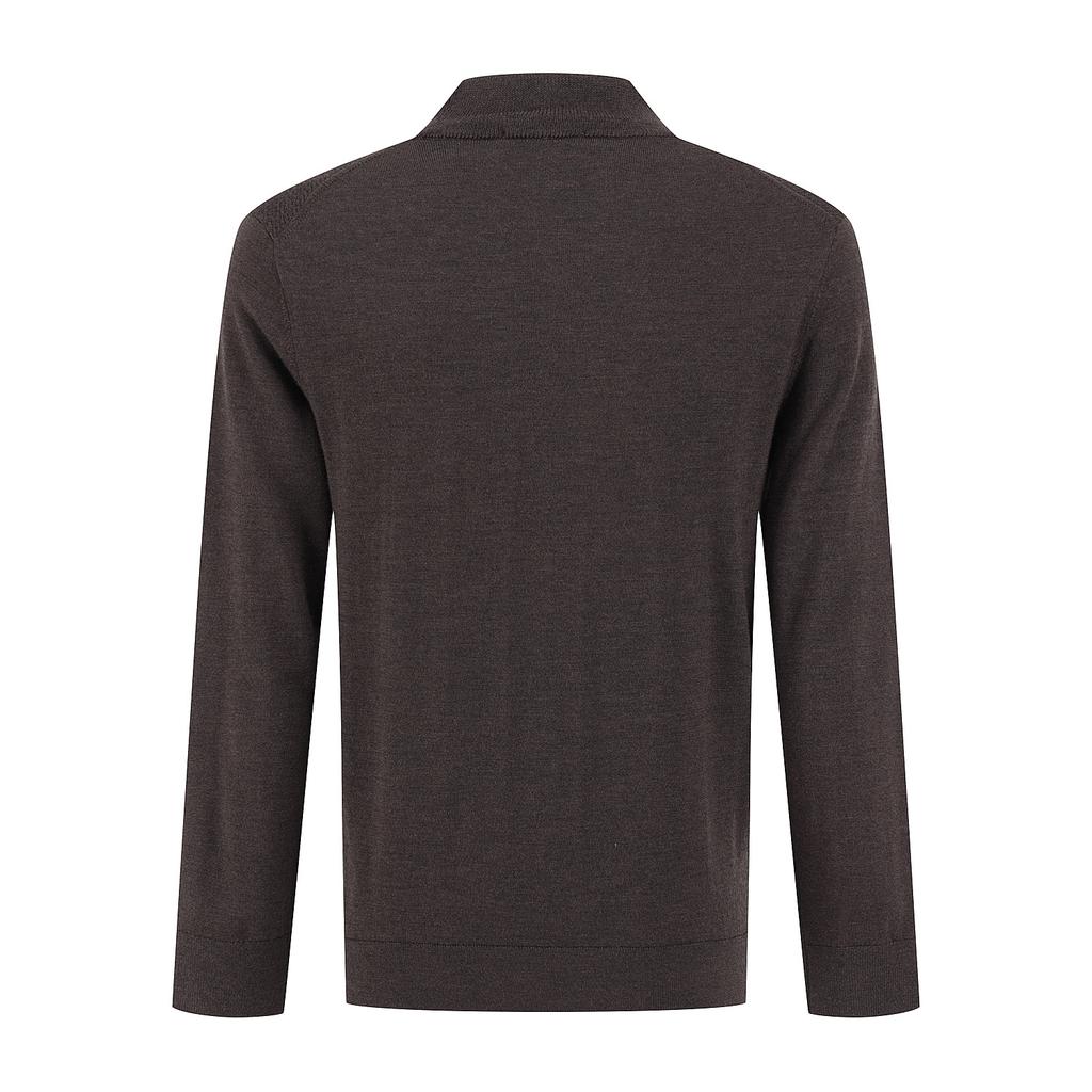 FERRAROMILANO 100% Wool Front-Knit Half Turtleneck Knit D/Brown (Am0Ftst40258)