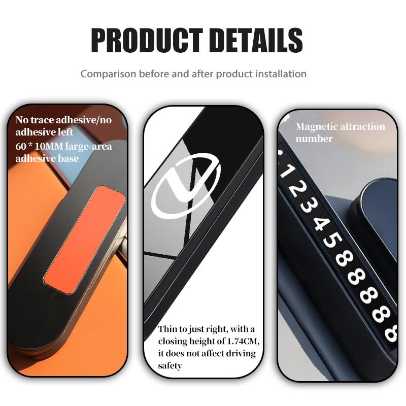 Car Temporary Parking Telephone Sign Phone Number Plate Auto Accessories For Lexus CT ES GS NX IS250 RX350 IS200 LX570 UX250h