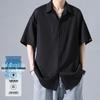VUUG Men's Ice Silk Loose Fit Short Sleeve Shirt