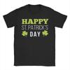 Happy St Patricks Day  Unisexs T Shirt  Leisure Tee Shirt Short Sleeve Round Collar TShirt Pure Cotton Summer Tops
