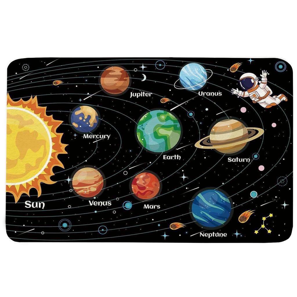 Dětský koberec do vesmíru pro hernu Vzdělávací koberec Sluneční soustava Dětská podložka na podlahu Dětský koberec Hrací koberec pro děti Herna