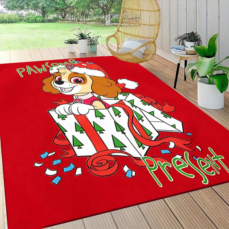 1Pc Paw Patrol Christmas Adventure Carpet Rug Soft Washable Antislip Home Living Room Sofa Mats Personalized Christmas Rug