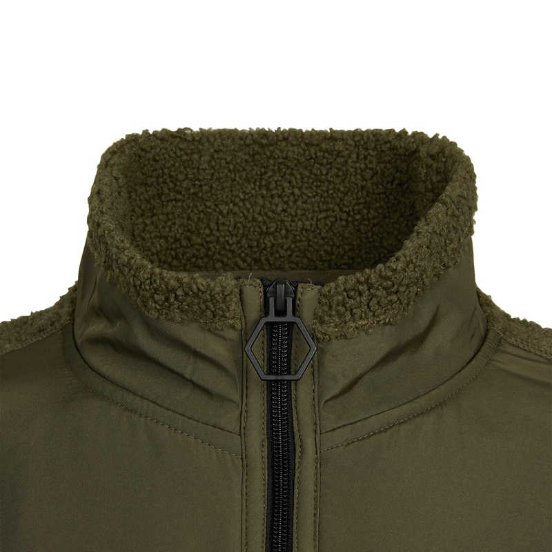 Vans Olivgrüne Fleece-Paneele Stehkragen Isolierte Jacke VN0A5F4TKCZ