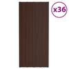 VidaXL Roofing Panels 36 Pcs Galvanized Steel Brown 100x45 Cm 317218