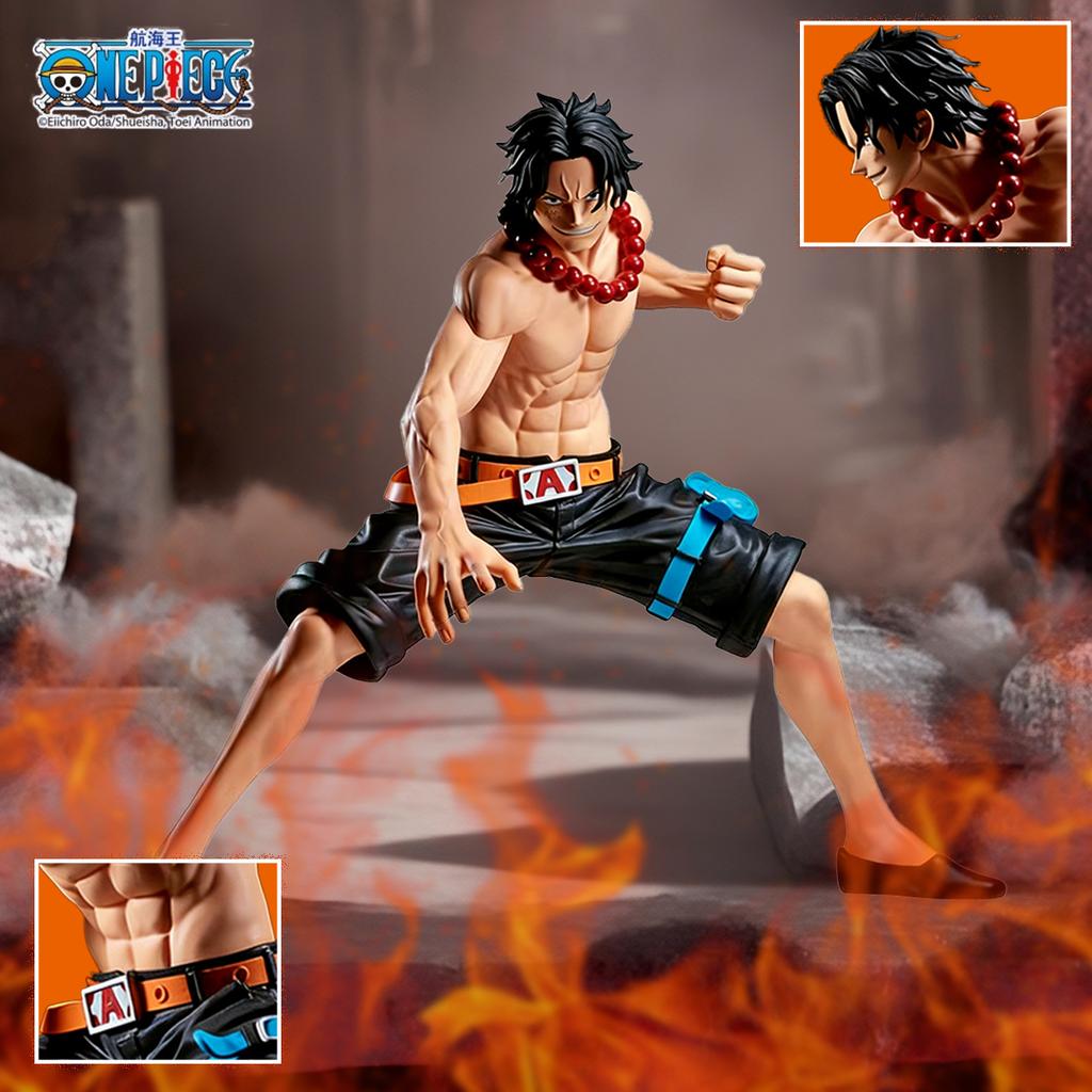 1pc Anime Figure Official One Piece Fire Fist Ace Home Decor Statue Valentine and Birthday Gift Anime Desk Collectable Premium Quality
