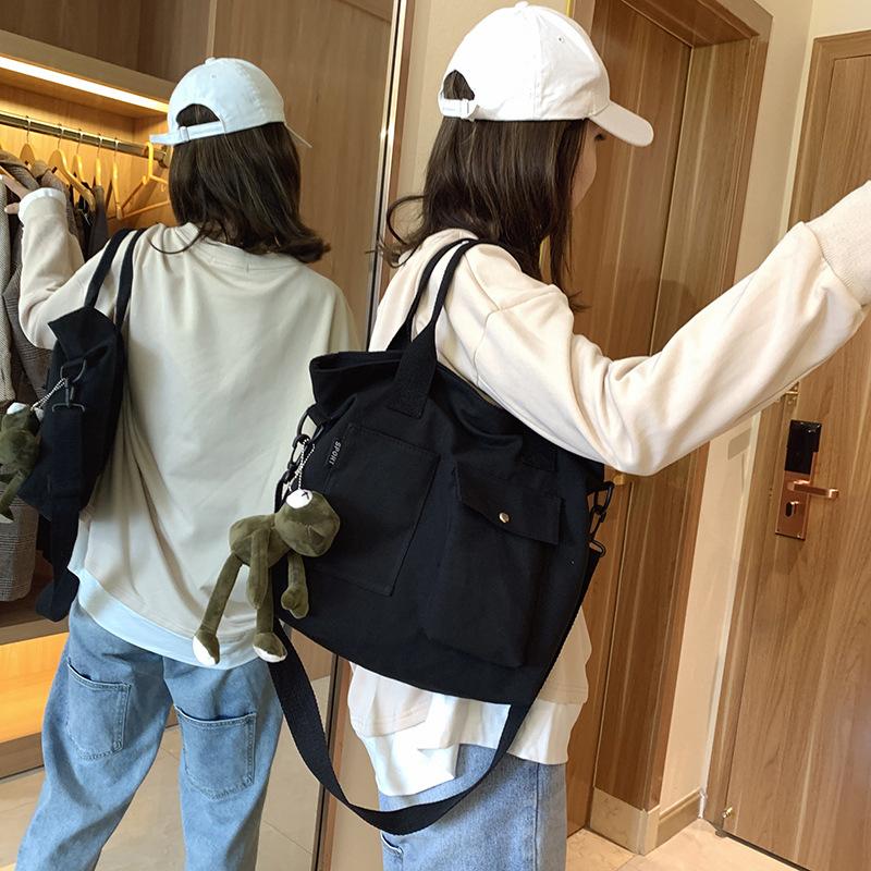 Women Bag Tide Korean Version of the Fashion Tote Canvas Bag Hundred with Crossbody Bag Large Capacity Shoulder Handbag