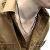 [silverKYASYA] Sanskrit Six-Syllable Mantra Necklace, Amulet, Good Fortune, Protection from Evil, Long Paper Chain Necklace, 5mm Width, Length: 45cm,