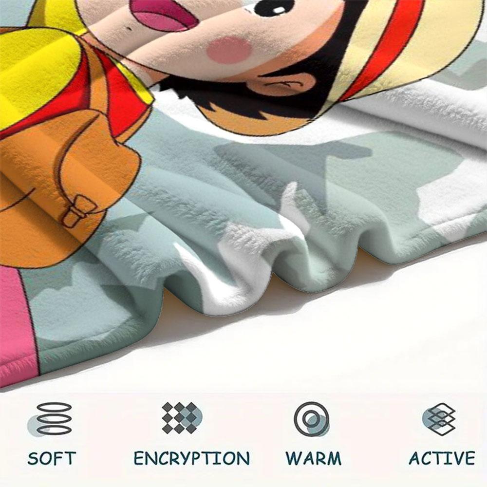 1PC Heidi Alps Cartoon Patterned Flannel Blanket Suitable For All Seasons for Home Decor Warmth and Comfort Gifts Holiday Present