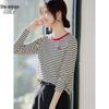 T-shirt a maniche lunghe a righe da donna