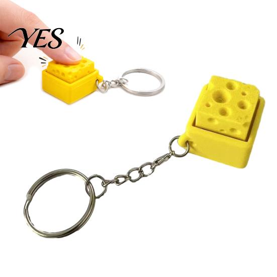 3D Print Clicker Printed Cheese Toy, Stress Relief Finger Decompression Toy Clicker, Pocket Size Push Button Fidget Keyboard Gadget