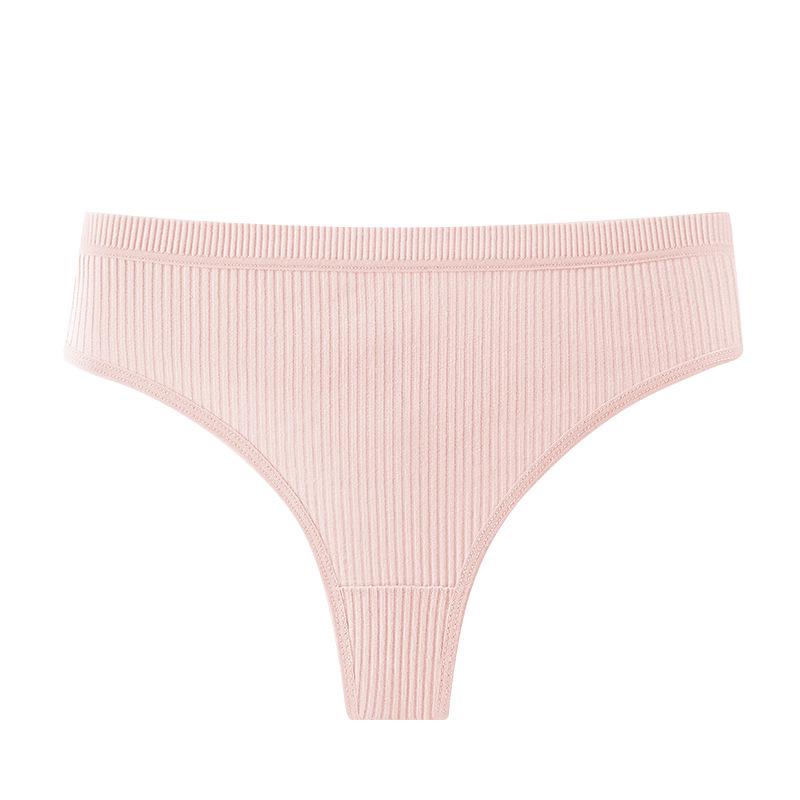 Women's Sexy Low-Rise Cotton Striped Thong Panties