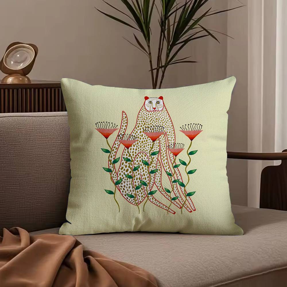 Federa Cuscino con Motivo Geometrico Animale Leopardo Federa Anti-acaro Cerniera Invisibile Peluche Corto Setoso Copricuscino per Divano