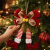 Christmas Hanging Ornament with Red and Green Legs, Striped Pants and Curled Toe Shoes for Holiday Tree Decor