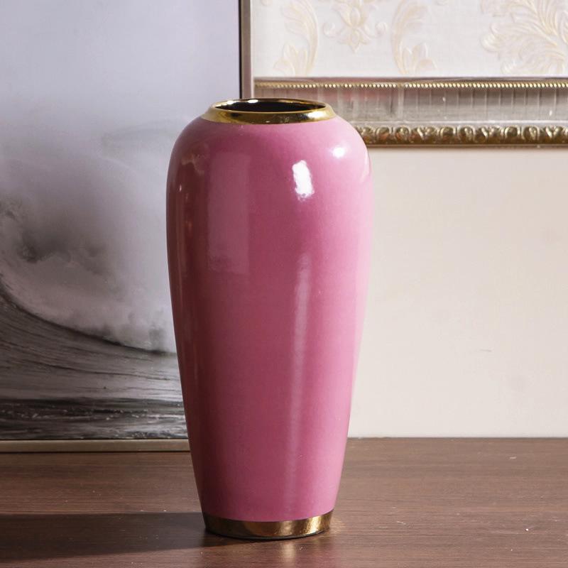 Europäische Rosa Vase Ornament für Trockenblumen - Kleine Frische Kreative Haus- und Esstischdekoration