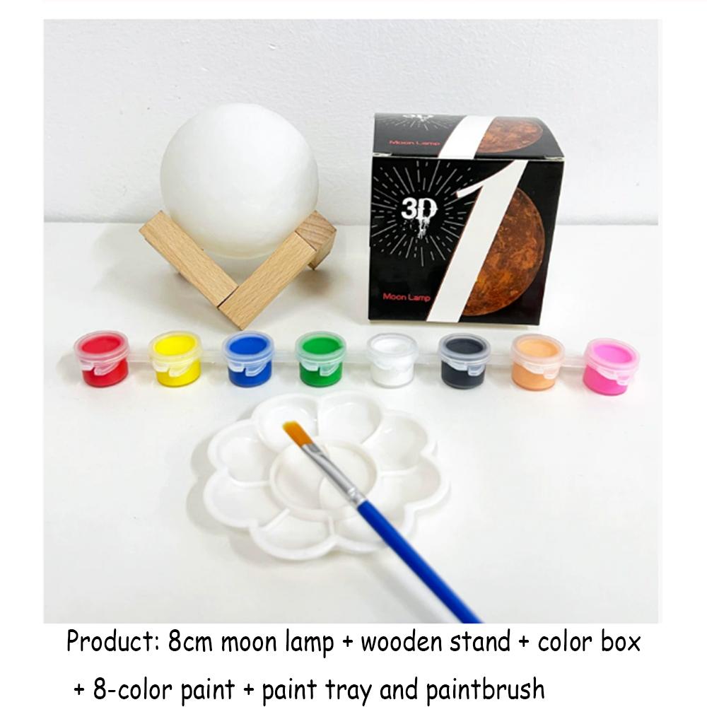 Paint Your Own Moon Lamp Kit Cool Gifts DIY 3D Space Moon Night Light Arts & Crafts Kit Arts and Crafts for Kids Ages 8-12
