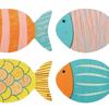 4 Pcs Wood Fish Nautical Beach Wall Decor Coastal Ocean Theme Wooden Fish Wall Art Rustic Lake House Wall Sculpture for Living Room Bedroom Bathroom