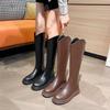Large Tube Long Boots for Women's Autumn and Winter New Models, But Knee Thick-soled Knight Boots V-mouth Thin Temperament High Boots