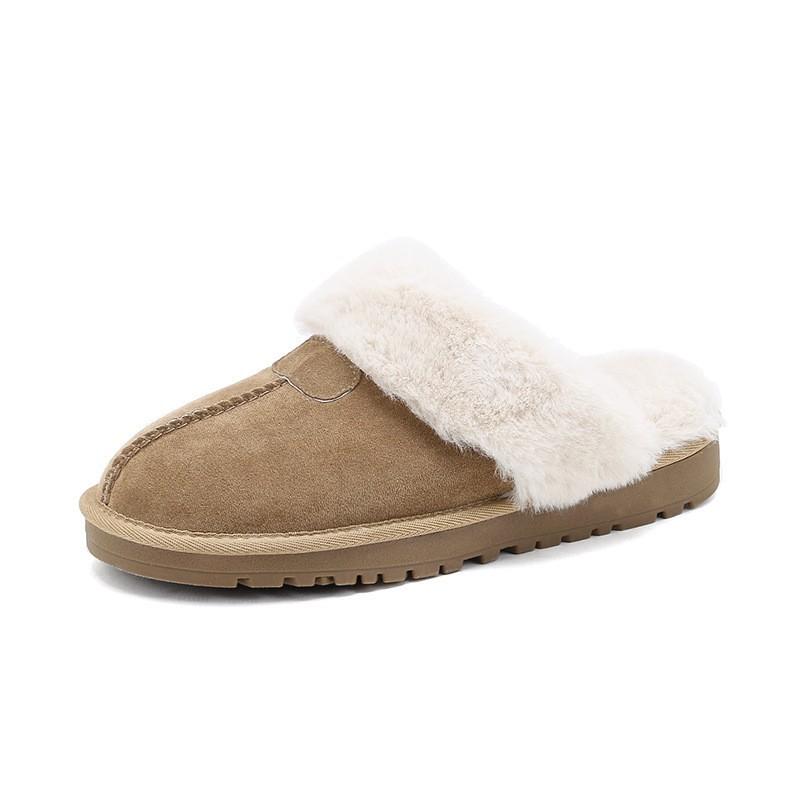 

2025 зима новые хлопковые ботинки из натурального меха женские флисовые утолщенные теплые зимние ботинки женские 43