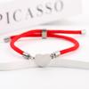 15mm Heart-Shaped Adjustable Stainless Steel Multi-Color Milan Rope Bracelet with Blank UV Laser Printing Surface