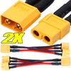 Til RC Lipo Batteri til Batterioplader Motor 2 stk./sæt XT60/T Stik Adapter 14AWG 30CM Forlængerkabel Ledninger Adapter