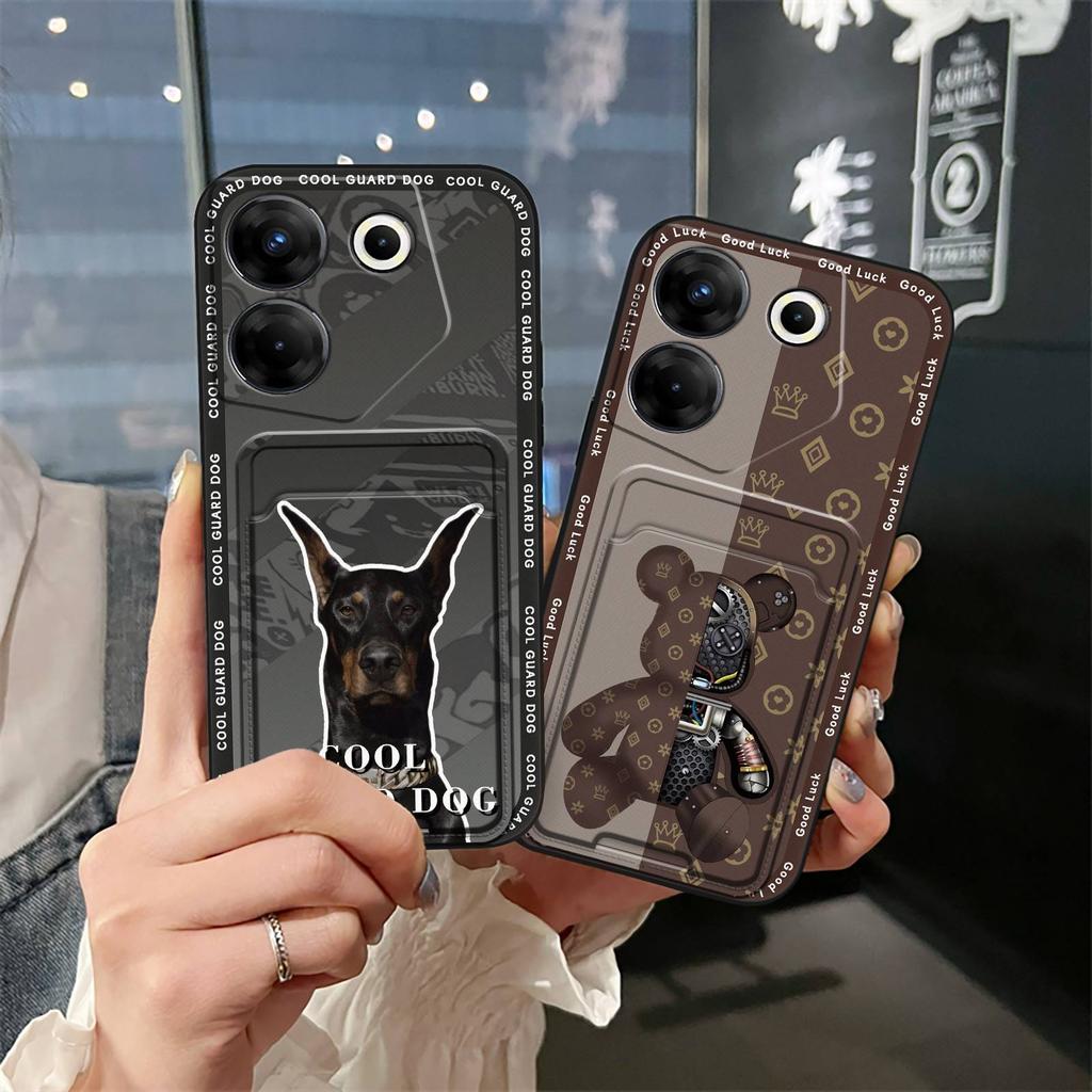 Durable Silicone Phone Case For Tecno Camon20 Pro 5G/CK8n Waterproof Cute Card sleeve Anti-dust protective Anti-knock