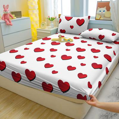 1 Lenzuolo con Angoli Matto Stampato a Cuore Semplice Moderno, Copriletto Stampato per Camera da Letto, Biancheria da Letto (Federe escluse)