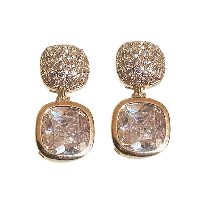 2023 Exquisite Square Zircon Stud Earrings: Trendy, Elegant, and Versatile Fashion Accessory