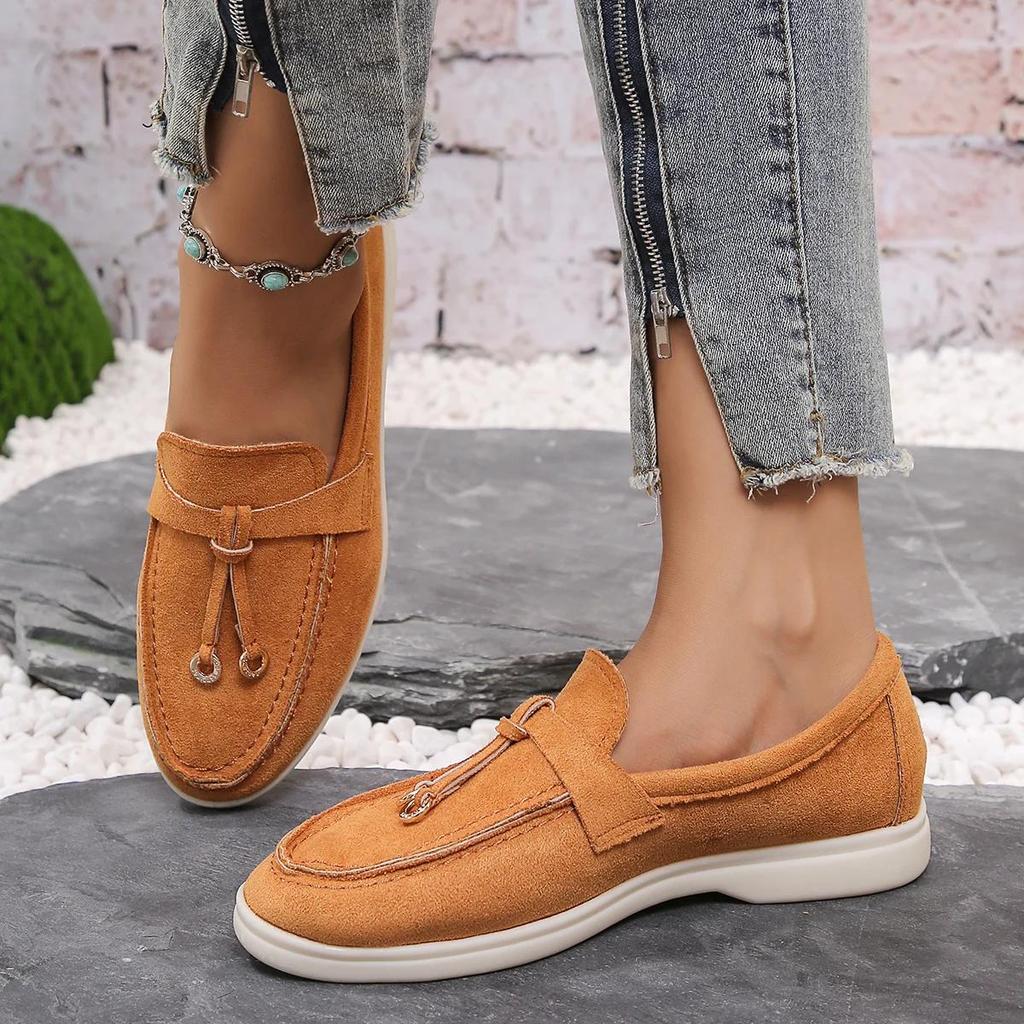 Women Flats Shoes Autumn Platform Suede Loafers Casual Ladies Walking Non Slip Shoes Plus Size 43 Comfortable