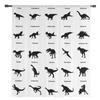 Dinosaur Silhouettes Black White Chiffon Sheer Curtains for Living Room Bedroom Home Decor Window Voile Tulle Curtain Drapes