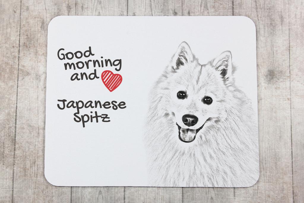 Japanese Spitz, Nihon Supittsu - mouse pad with print, personalized dog-themed mouse pad, unique gadget for an office worker by Art-Dog brand