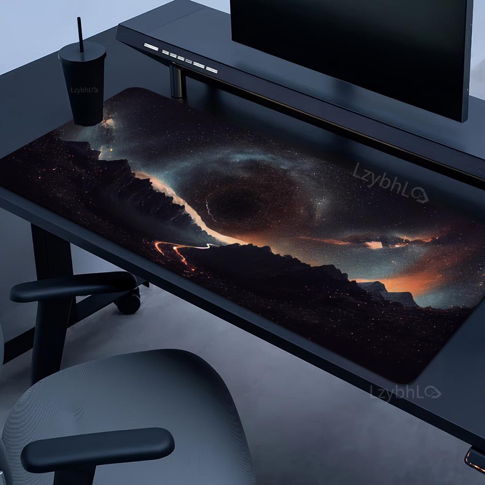 Cosmic Starry Sky Mountains Mouse Pad Large Gaming Game Rubber Deskmats XXL Non-Slip Computer Keyboard Mat Laptop Long Mousepad
