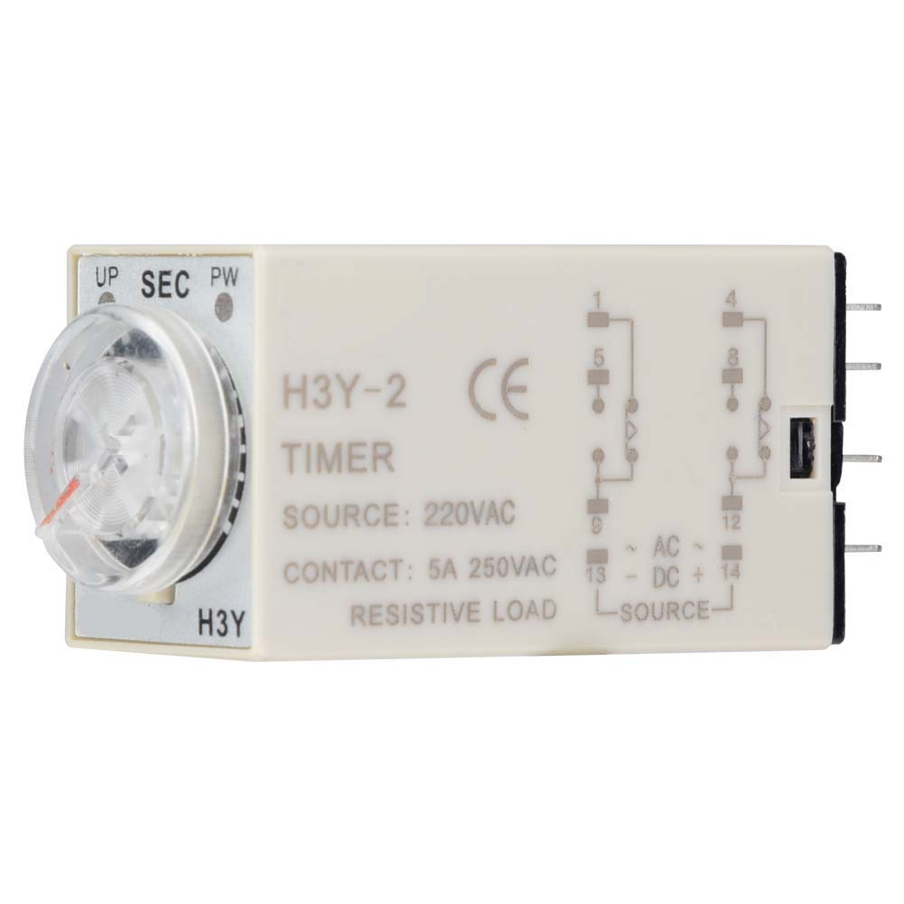 H3Y2 Power On Time Relay Pointer Control Delay Timer 8Pin 5A AC220V (1S)