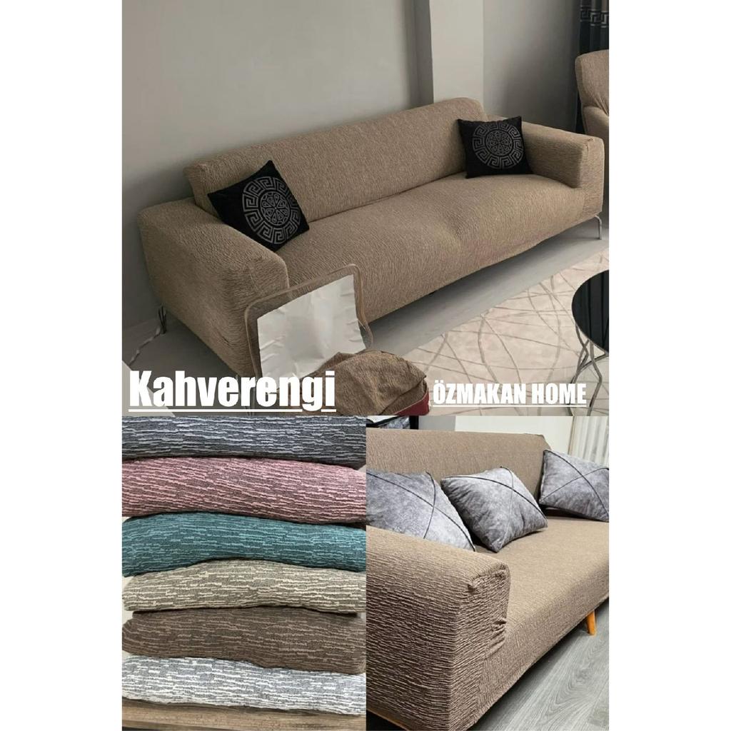 Jacquard 3-seater Sofa Cover, Sofa Bed Sofa Cover 1 Piece Stone Gray