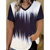 Women's T Shirt 3D Print Casual Short Sleeve V Neck Regular Tops Daily Print Summer Gradient Women Fashion Tees