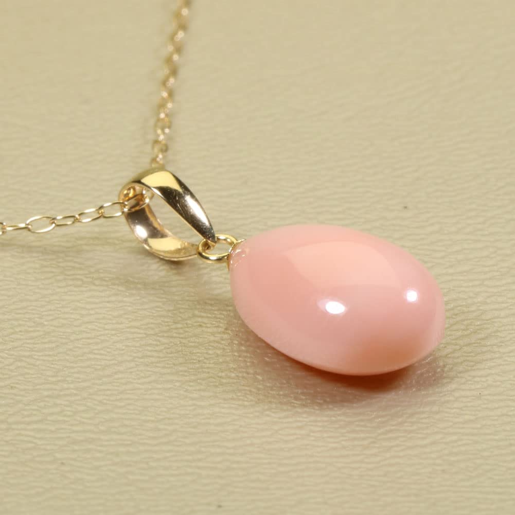 Miss Coral Pendant Necklace Single K18 Yellow Gold Undyed