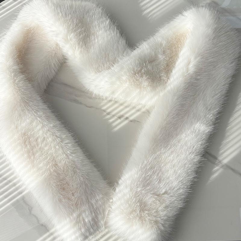 European and American Style Thickened Imitation Fox Fur Scarf: Warm, Versatile, Plush Neck Warmer