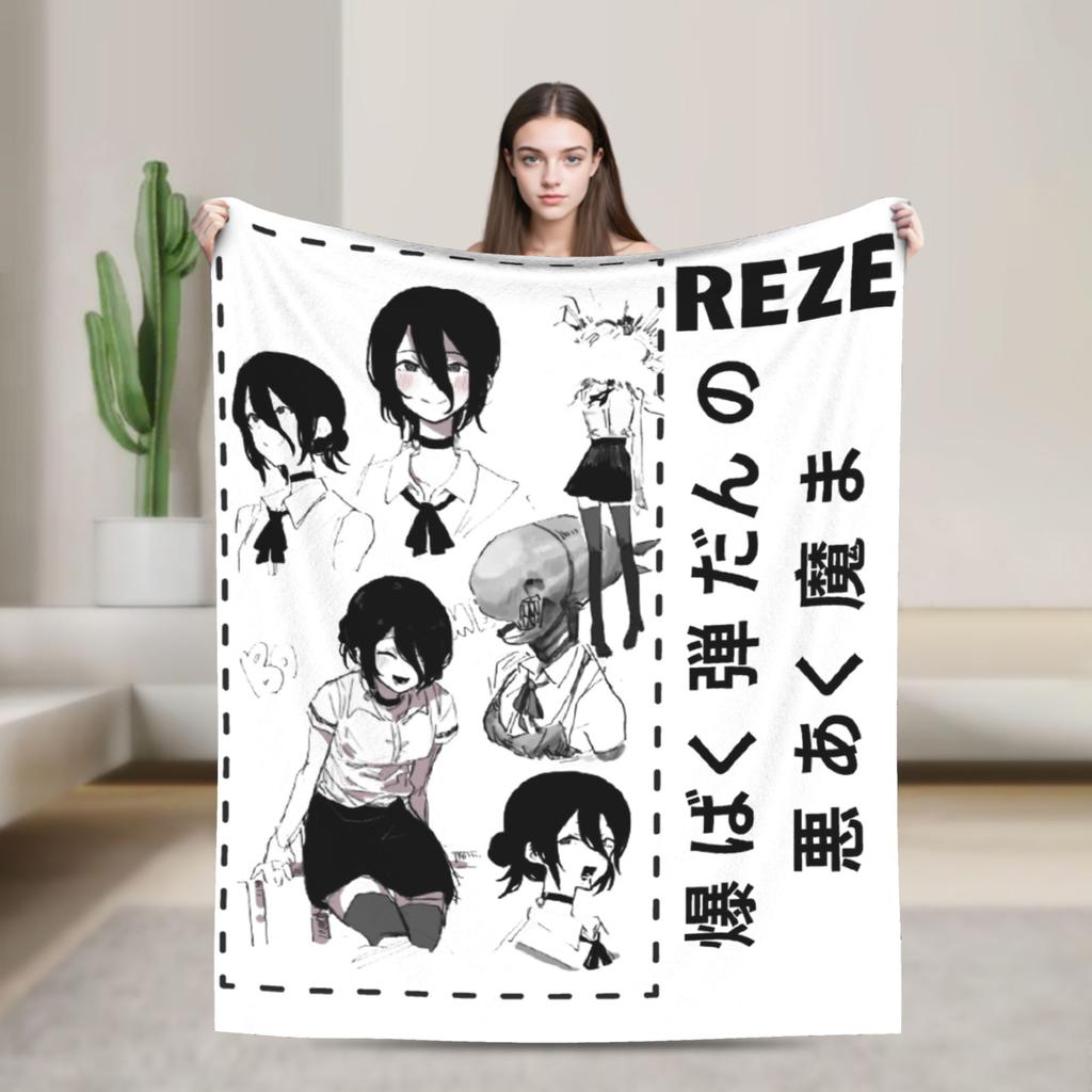 Yoru Chainsaw Man Japanese Manga Blankets Soft Pattern Plush Throw Blanket For Girls Boys Outdoor Flannel Bedspread Bed Cover