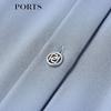 PORTS Women's Polo Neck Pure Color Silk Blend Shirt