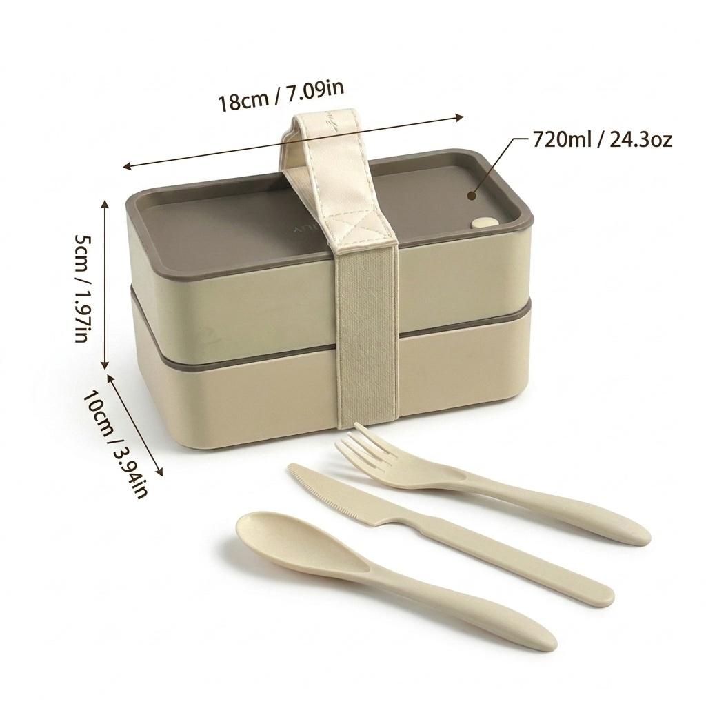 Reusable Plastic Bento Box For Kids Students Camping Picnic Sealed Lunch Box Microwave Heatable Portable Food Storage Container