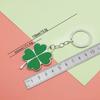 Creative Four Leaf Clovers Keychain Craft of Sturdy Alloy Materials Convenient for Students and Trendy Adults Daily Use