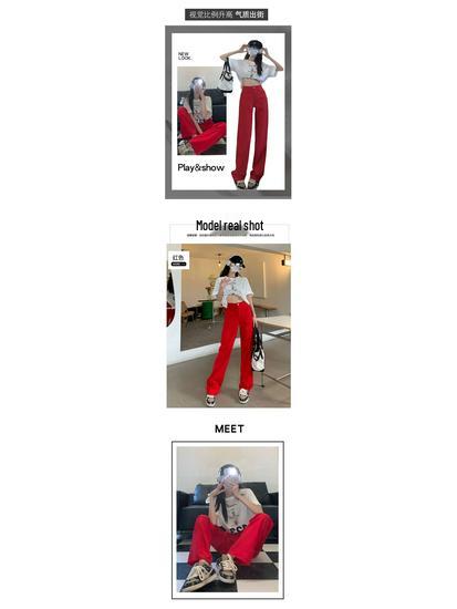 Damen American Retro Rote High-Waist Wide-Leg Jeans (Frühjahr/Sommer 2025)