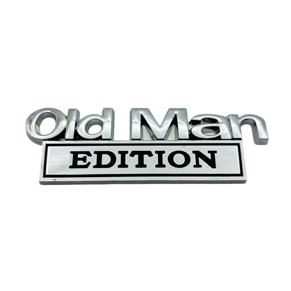 

Cross-Border Hot-Selling Car Logo Emblem - Old Man Edition Metal Badge for Fender, Rear, and Body. серебряный/чёрный