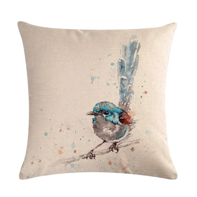Painted Art Pillowcase Animal Print Linen Pillowcase Chair Sofa Home Decoration Cushion Cover