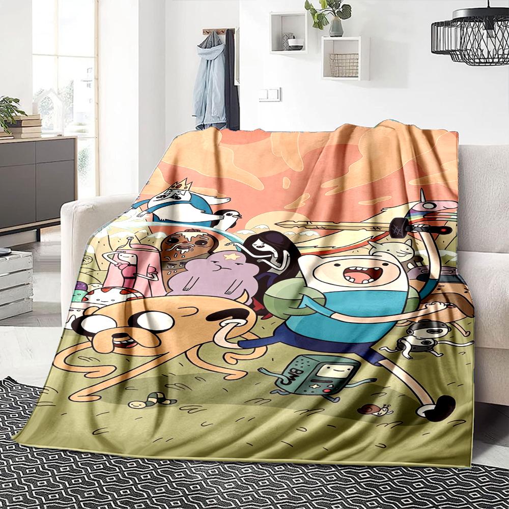 1Pc Adventure Time Characters Blanket For Couch Bed Plush Cozy Fuzzy Blanket Super Soft Warm Blankets For Fall And Winter 0918150