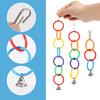 Bird Crawling Toy Parrot Hanging Colored Ring Bell Climbing Training Relieve Boredom Cockatoo Budgerigar Bird Cage Decoration