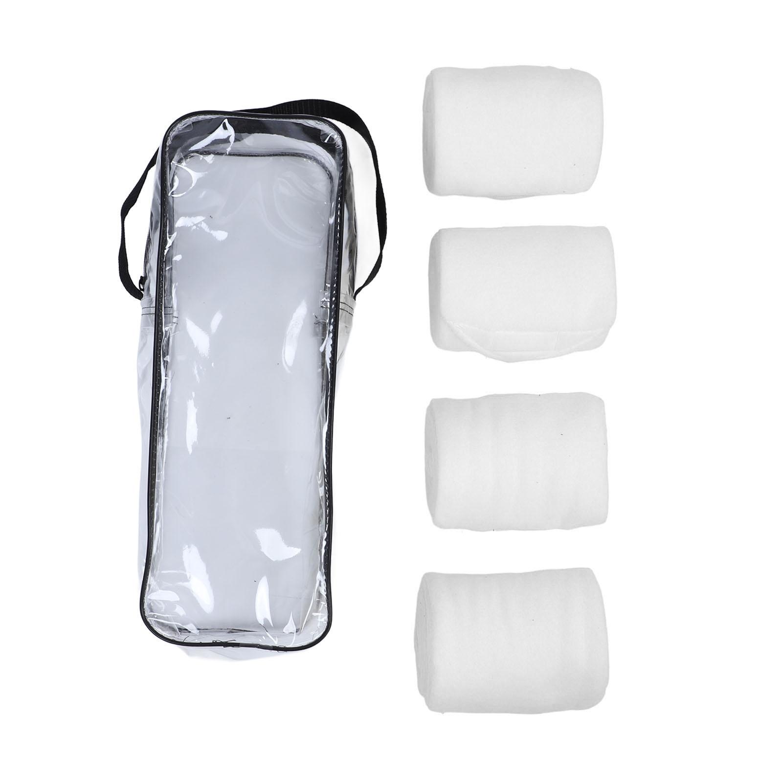 4 шт., мягкие защитные бинты для ног лошади из флиса для верховой езды, принадлежности для конного спорта White