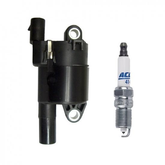 1 AD Auto Parts Ignition Coil + 1 OEM 41-962 Double Platinum Spark Plug